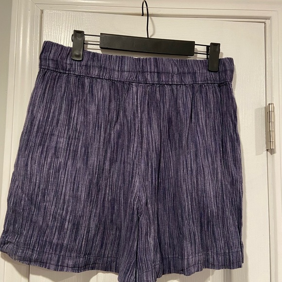 NWT Time & Tru Size XXXL Blue Linen Blend Pull On Drawstring Shorts Pockets - Picture 10 of 16